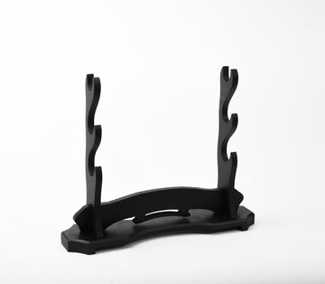 Black Basic Wood Stand 3 Tier Katana Stand